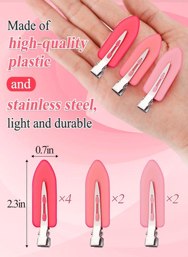 MADHOLLY 8Pcs No Bend No Crease Hair Clips- Styling Duck Bill Clips Alligator Hair Barrettes for Styling Sectioning, Small Gifts for Women Girl Salon Hairstyle Hairdressing Bangs Waves, Gradient Pink - Image 5